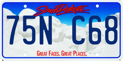SD license plate 75NC68