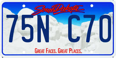 SD license plate 75NC70