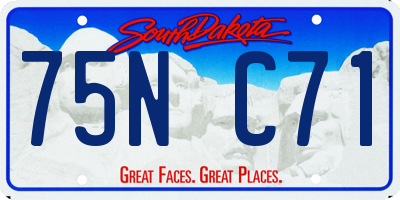SD license plate 75NC71