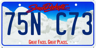 SD license plate 75NC73