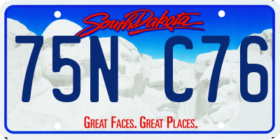 SD license plate 75NC76