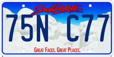 SD license plate 75NC77