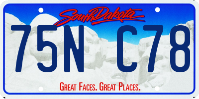 SD license plate 75NC78