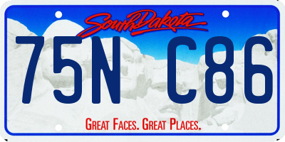 SD license plate 75NC86