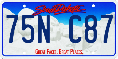 SD license plate 75NC87