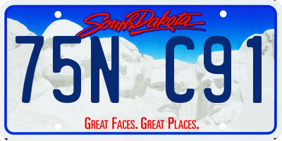 SD license plate 75NC91