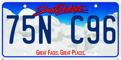 SD license plate 75NC96
