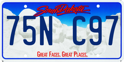 SD license plate 75NC97