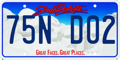 SD license plate 75ND02