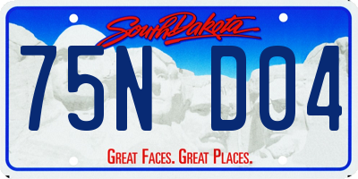 SD license plate 75ND04