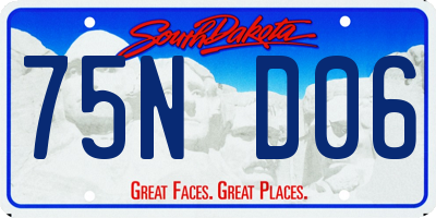 SD license plate 75ND06
