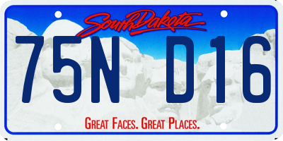 SD license plate 75ND16
