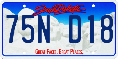 SD license plate 75ND18