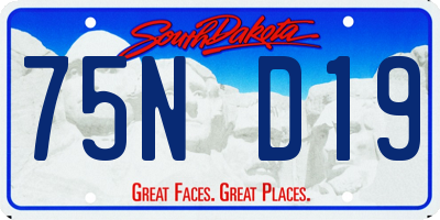 SD license plate 75ND19