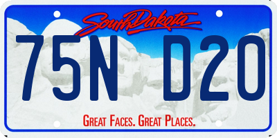 SD license plate 75ND20