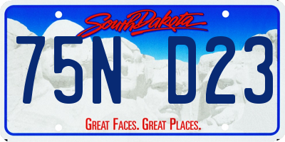 SD license plate 75ND23