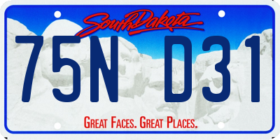 SD license plate 75ND31