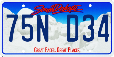 SD license plate 75ND34