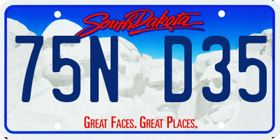 SD license plate 75ND35