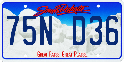 SD license plate 75ND36