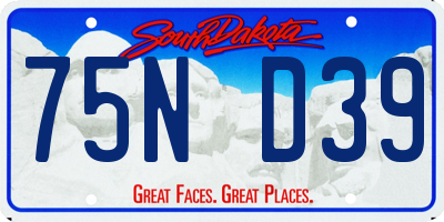 SD license plate 75ND39