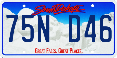 SD license plate 75ND46