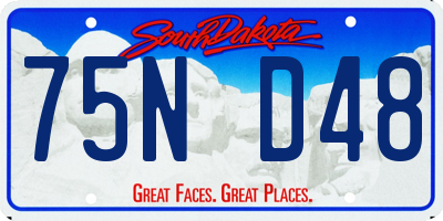SD license plate 75ND48