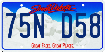 SD license plate 75ND58