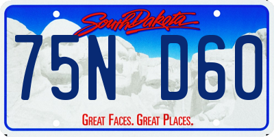 SD license plate 75ND60