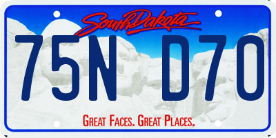 SD license plate 75ND70