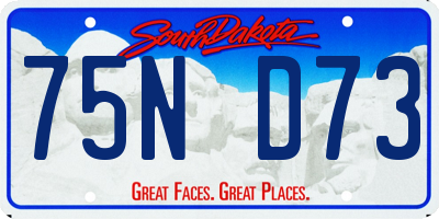 SD license plate 75ND73