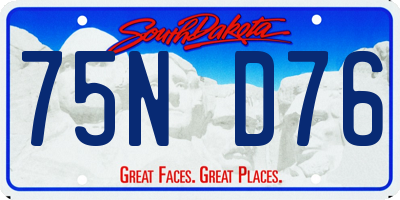 SD license plate 75ND76