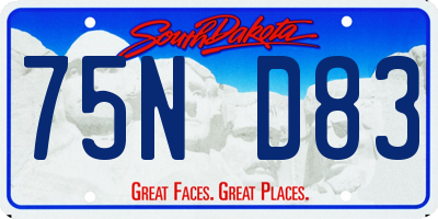 SD license plate 75ND83
