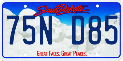 SD license plate 75ND85