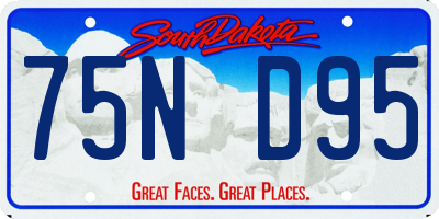 SD license plate 75ND95