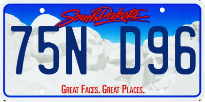 SD license plate 75ND96
