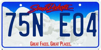 SD license plate 75NE04