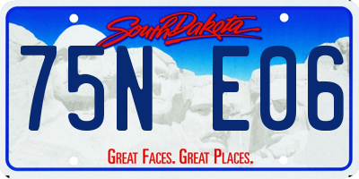 SD license plate 75NE06