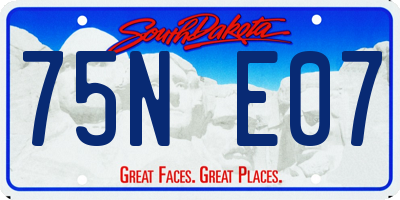 SD license plate 75NE07