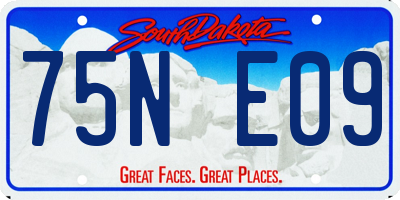 SD license plate 75NE09