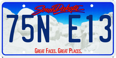 SD license plate 75NE13