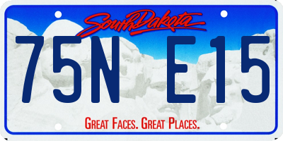 SD license plate 75NE15