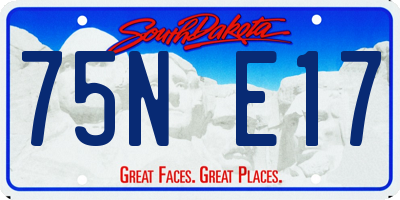 SD license plate 75NE17