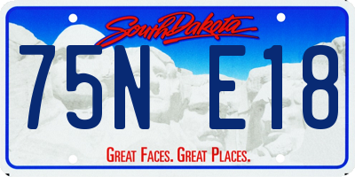 SD license plate 75NE18