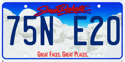 SD license plate 75NE20