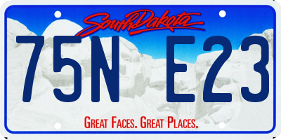 SD license plate 75NE23
