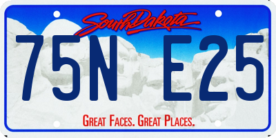 SD license plate 75NE25