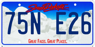 SD license plate 75NE26