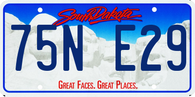 SD license plate 75NE29