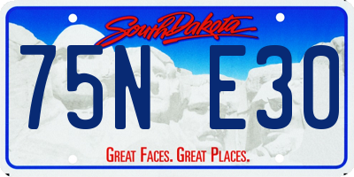 SD license plate 75NE30